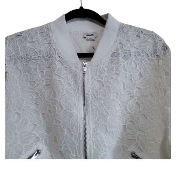 Jason Wu Lace Floral Print White Jacket Size Large NWT - Picture 4 of 8